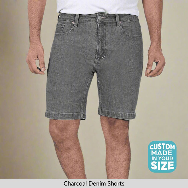 Custom Made Charcoal Mens Denim Shorts 