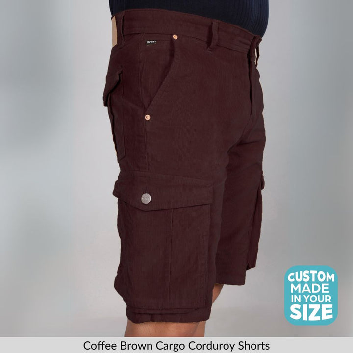Custom Made Coffee Brown Men's Cargo Shorts